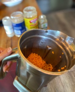 making lentil flatbread